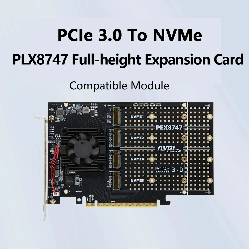 Carte d'extension PLX8747 Quad - Quad M.2 Nvme Pcie Bifurcation Card avis et prix