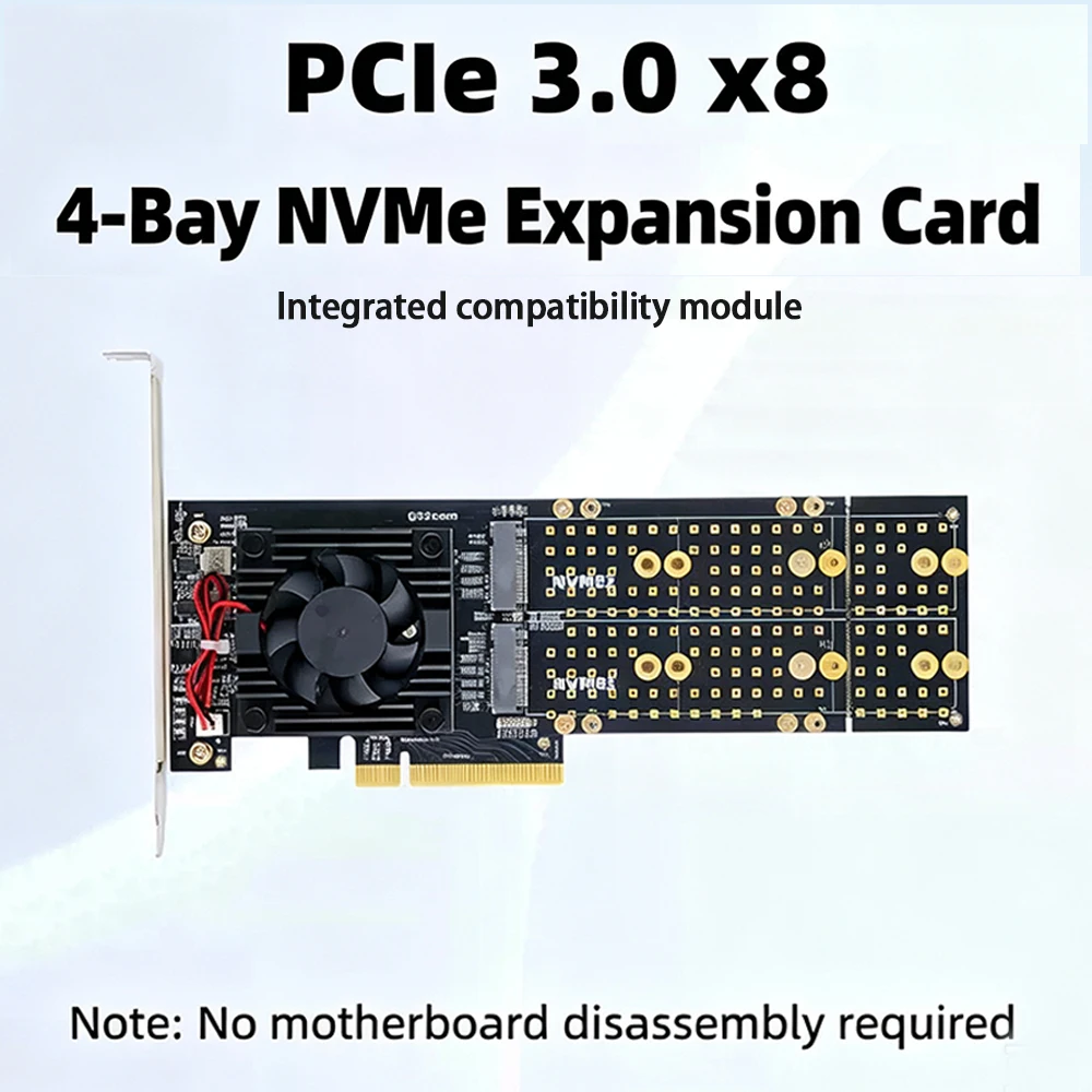Carte d'extension PLX8747 Quad - Quad M.2 Nvme Pcie Bifurcation Card avis et prix